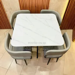 Modern Marble Dining Table Set by 4-Seater