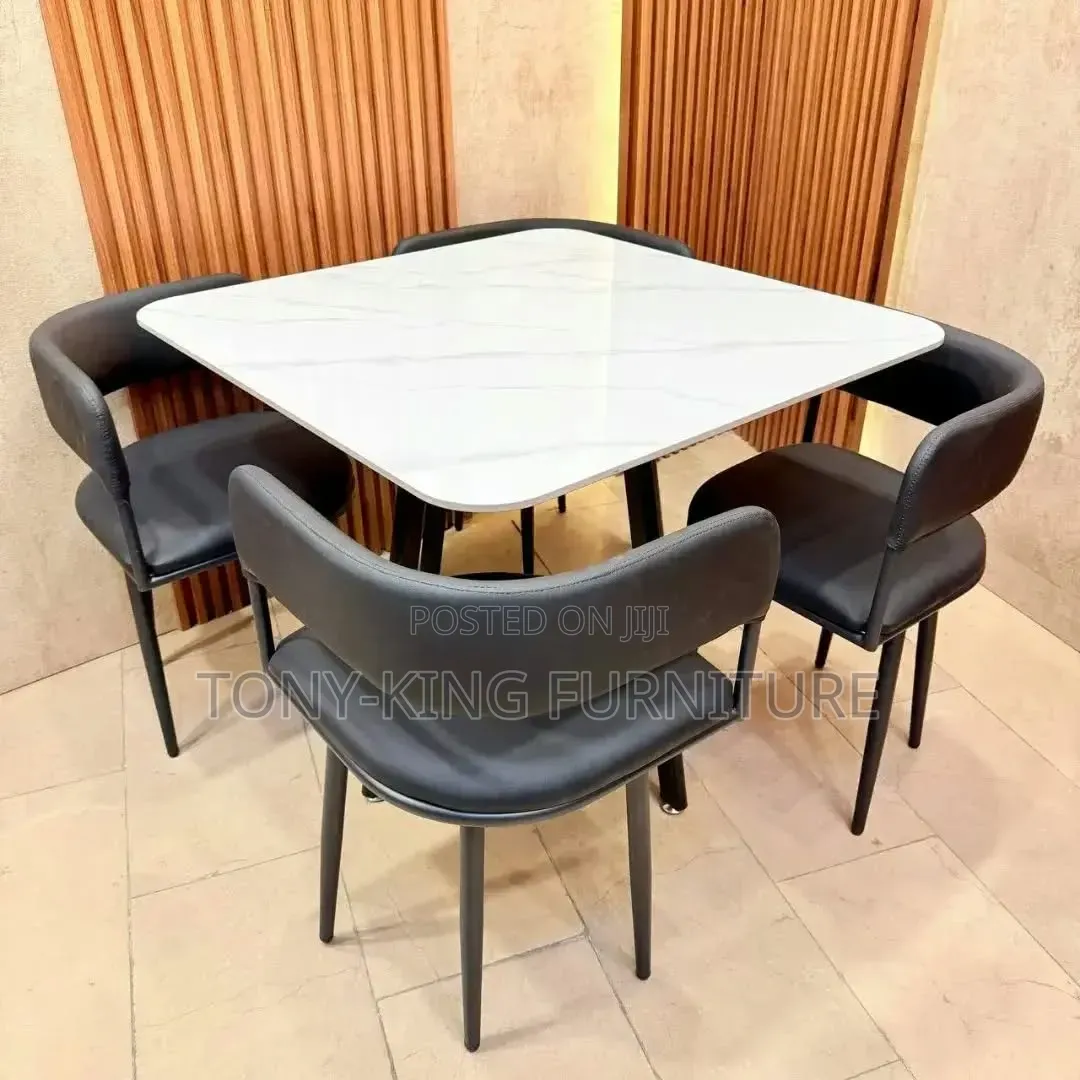 Modern Marble Dining Table Set by 4-Seater