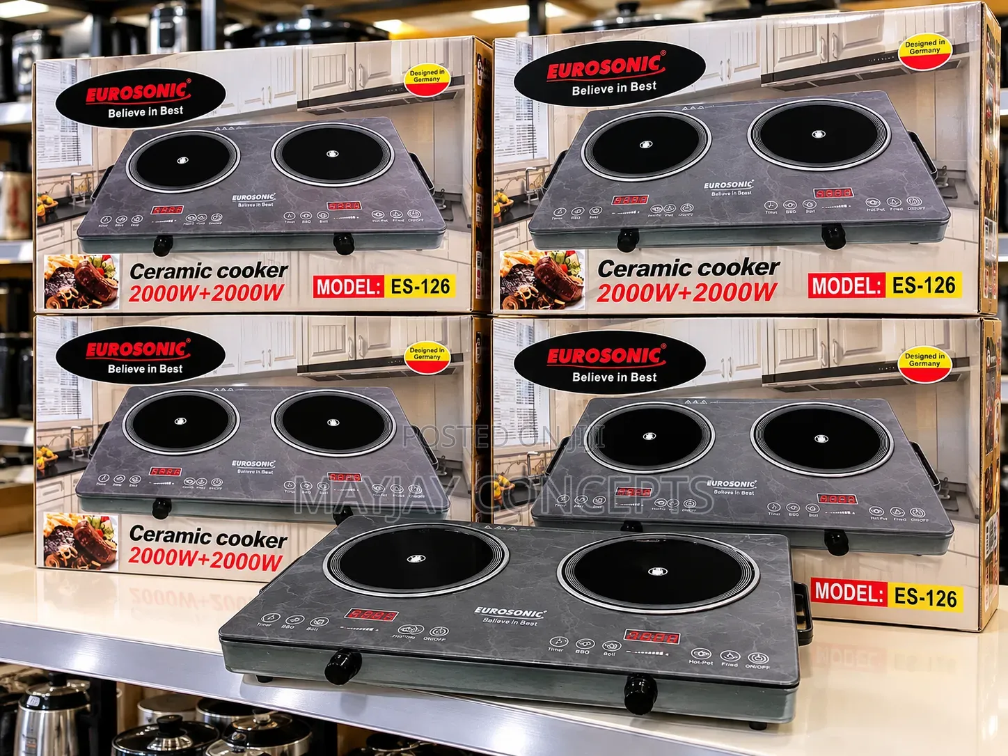 Eurosonic Double Infrared Electric Hotplate With Digital Display
