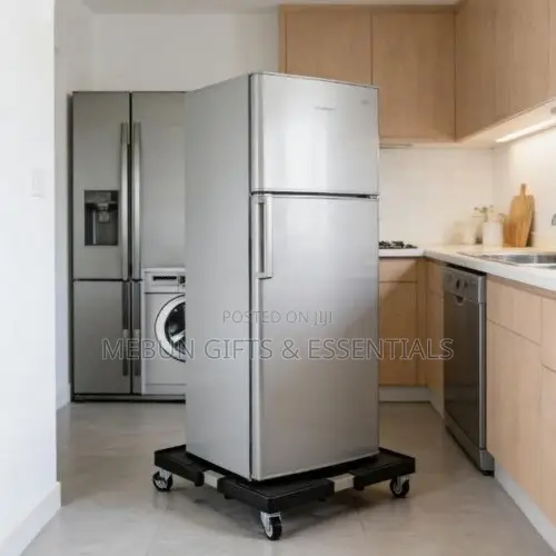 Adjustable Refrigerator and Washing Machine Base Stand With Wheels