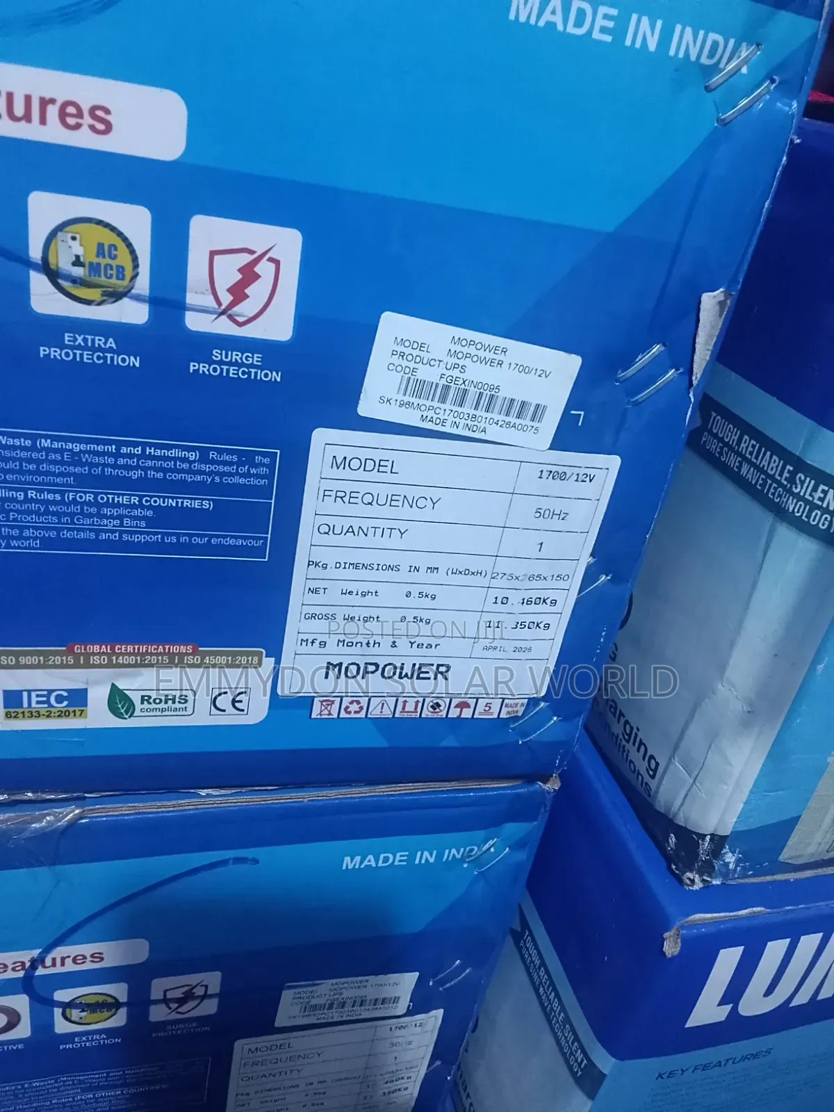 MOPOWER Solar Inverter 1.7kva 12v