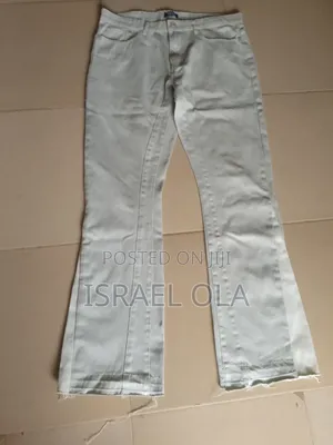 Men's Light Grey Flared Bootcut Jeans