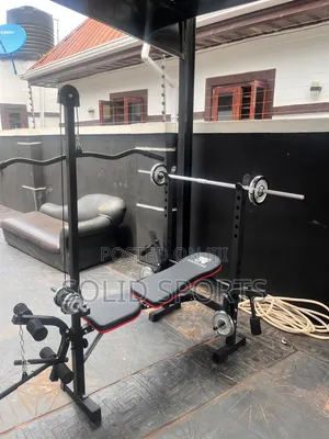Bench With Long Bar and 50 Kg Set