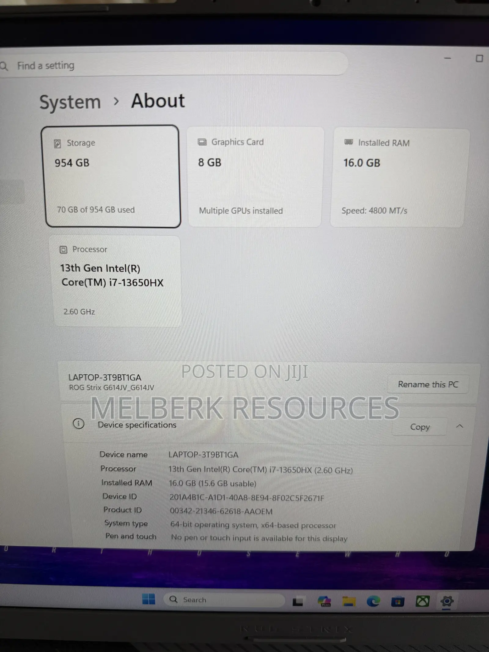 Laptop Asus ROG Strix G16 16GB Intel Core i7 SSD 1T