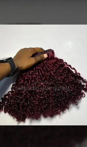 14” SDD Burgundy Pixie Curls With 5/5 Closure