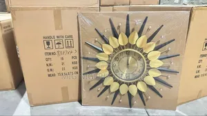 Iron Wall Circle Star Wall Decor Gold Clock