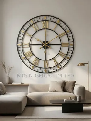 Wall Numerals Circle Black and Gold Clock 70cm