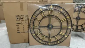 Wall Numerals Circle Black and Gold Clock 70cm