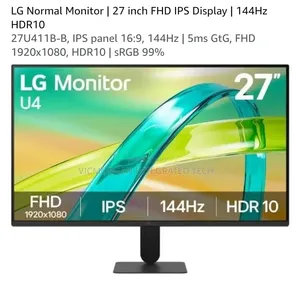 LG 27u411b-B 27" FHD IPS Monitor (High-Refresh Productivity Monitor