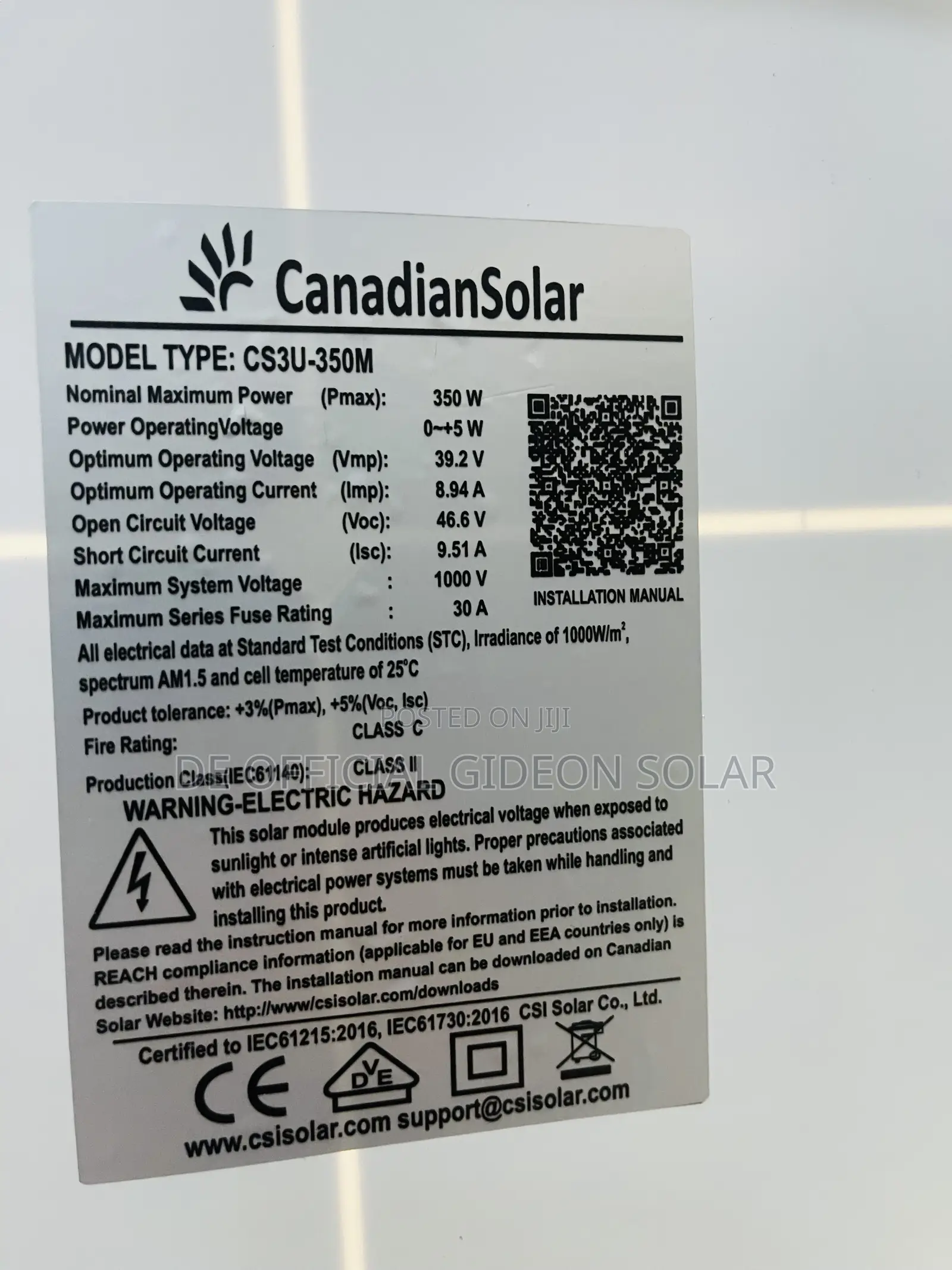 350watts Canadian Panel