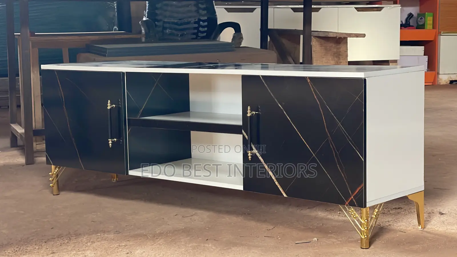 Black and White TV Stand