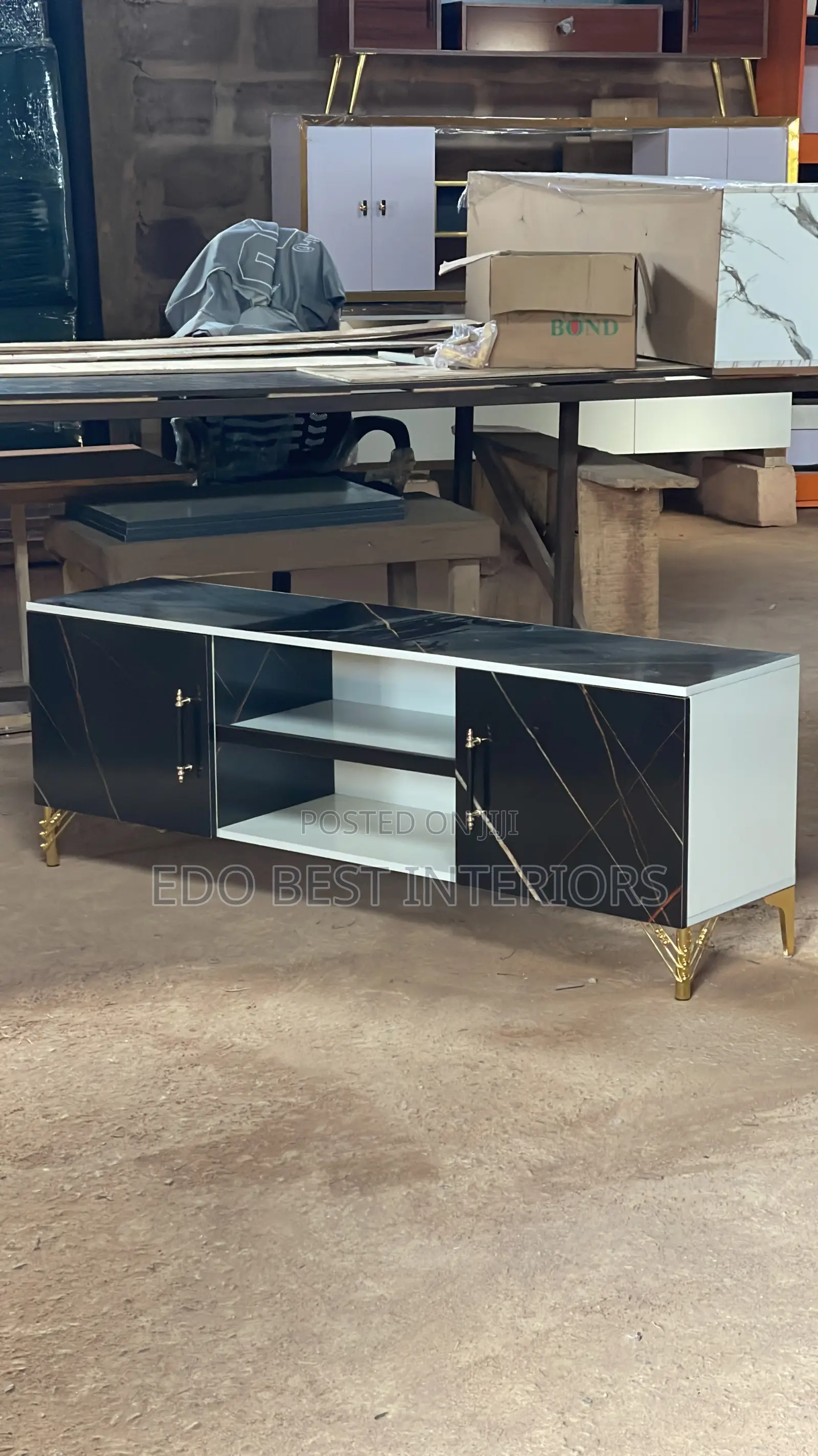Black and White TV Stand