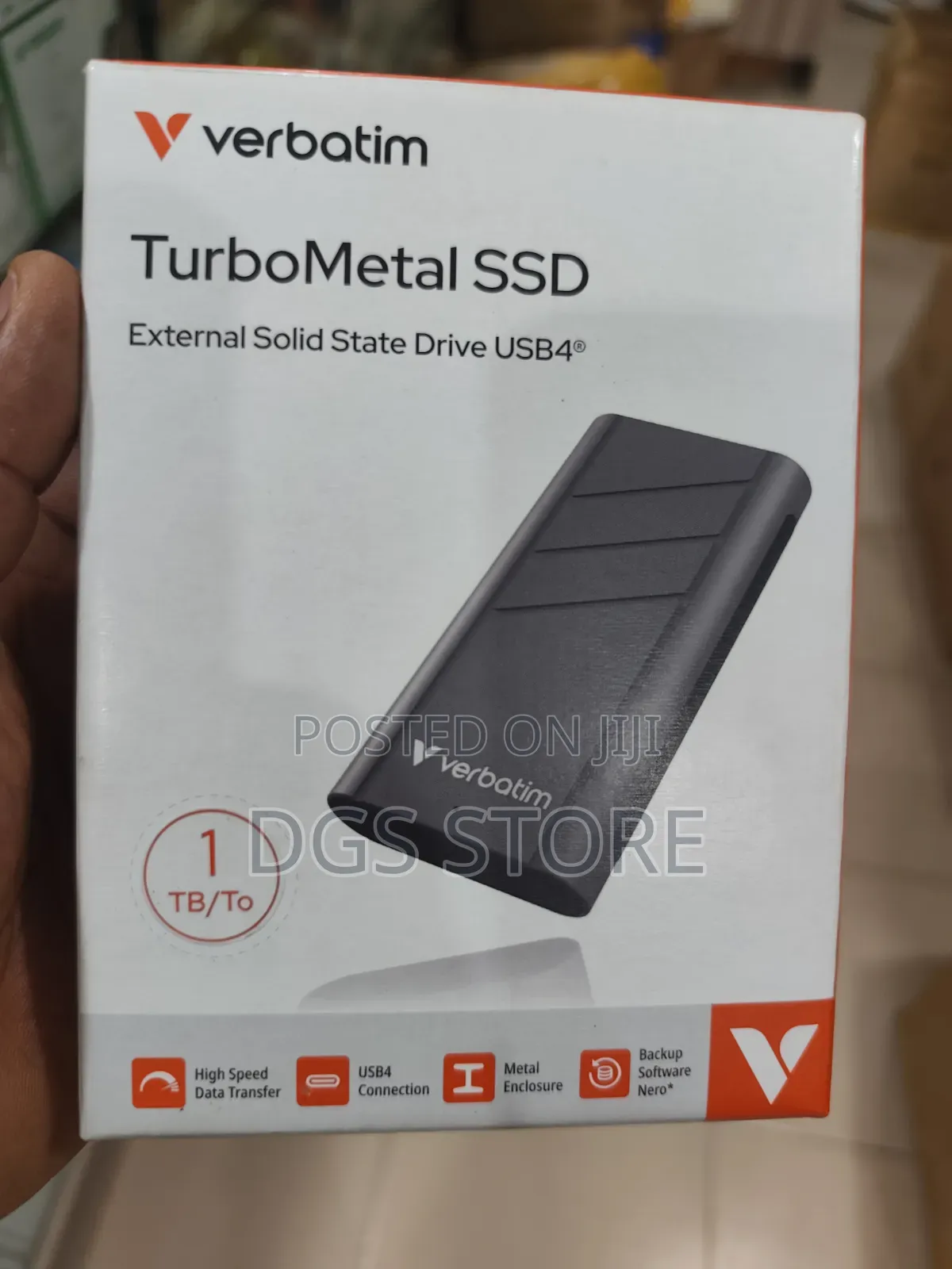 Verbatrim Turbo Metal SSD 1TB External Solid State Drive USB 4