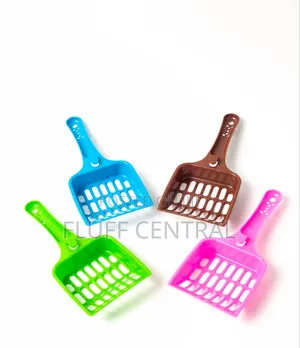 Plastic Cat Litter Scoop With Paw Handle, Pink & Green (Slotted)