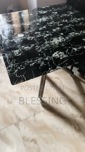 Marble Pattern Dinning/Study Tables With Stainless Crossed Legs