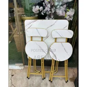 White Marble Table and Chair 1 Table 2 Chairs