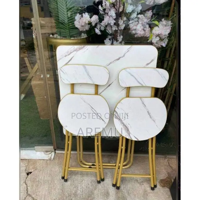 White Marble Table and Chair 1 Table 2 Chairs