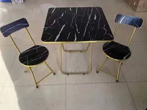 White Marble Table and Chair 1 Table 2 Chairs