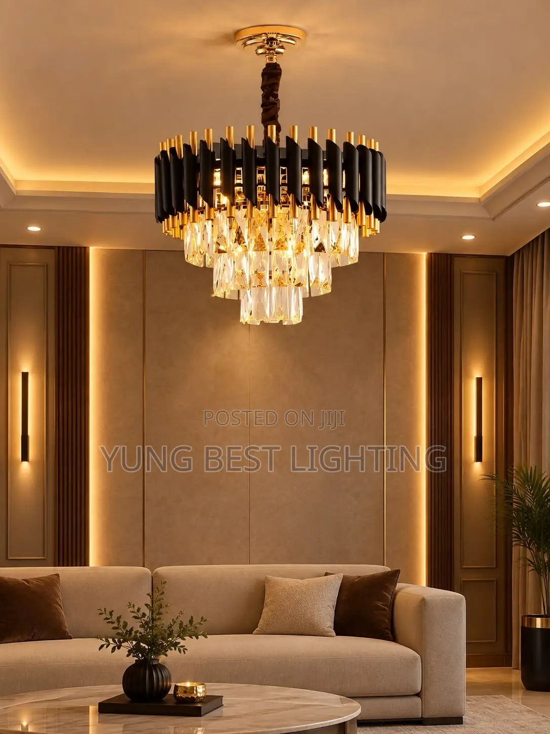 Modern LED Crystal Diamond Chandelier