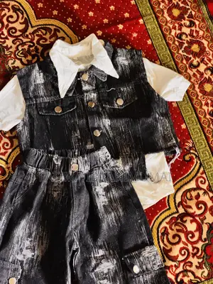 Stylish Boys 3-Piece Distressed Denim Set (Worn Once)