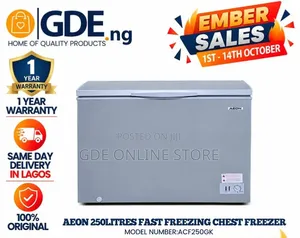 Aeon 250litres Fast Freezing Chest Freezer