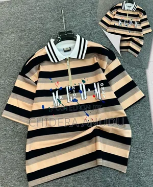 Mr Enjoy Da Money Striped Polo Shirt