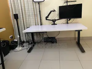Fully Jarvis Electric Standing Desk - Black Frame, White Wood Top