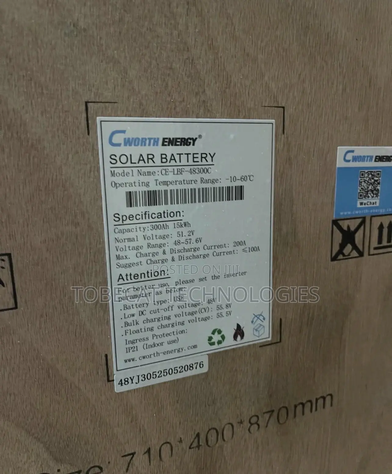 Cworth 15Kwh 48V Lithium Battery