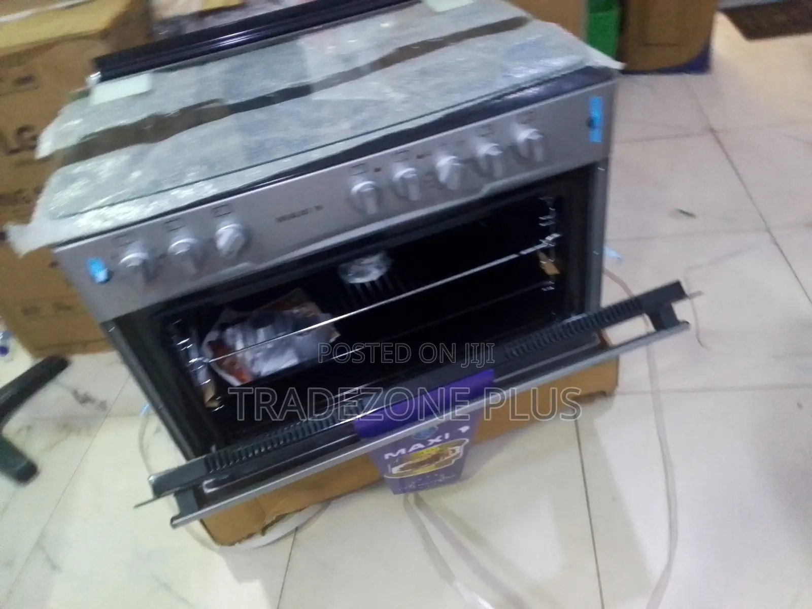 Maxi 6090 Gas Cooker With Hot Plate 4B 2P Basic Grey
