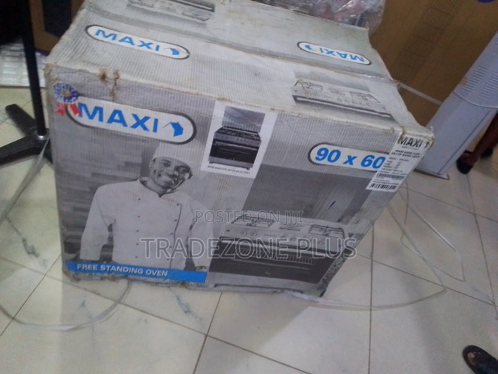 Maxi Basic Grey Gas Cooker With Hot Plate 4B 2P