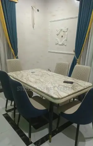 Imported Marble Dinning Table and Six Chairs