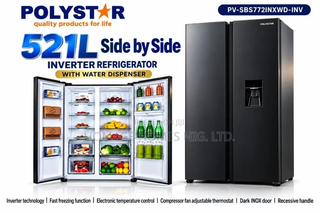 Side by Side Refrigerator Wit Water Display Polystar