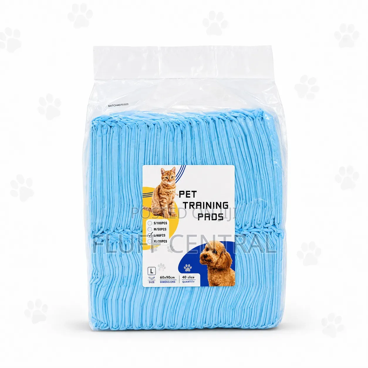 Pet Training Pads, Large 60 X 60cm (Pack of 40)