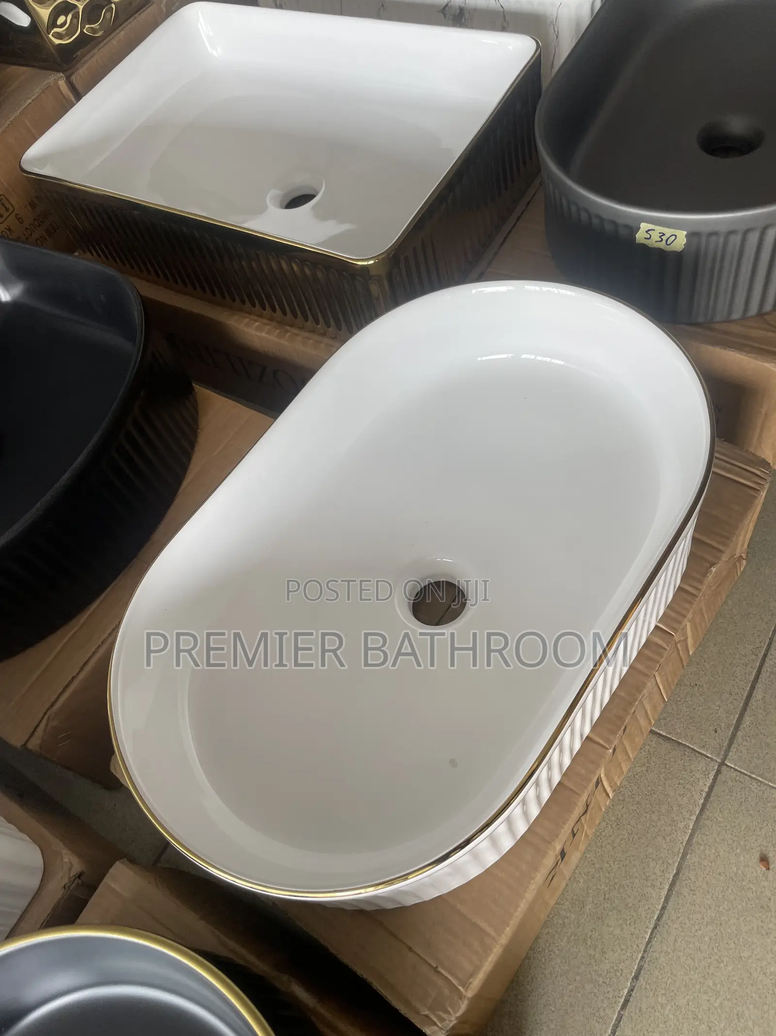 White and Gold Basin