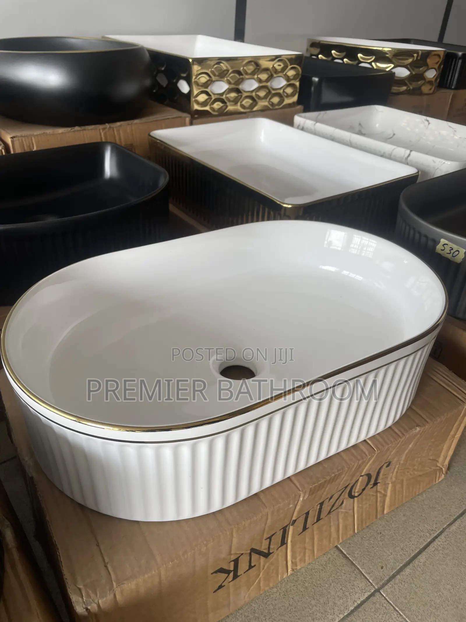 White and Gold Basin