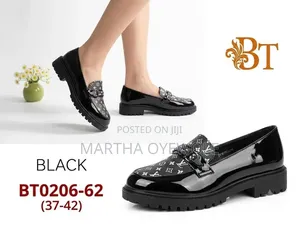 BT Women's Black Platform Loafers – Stylish Formal Cover Shoes