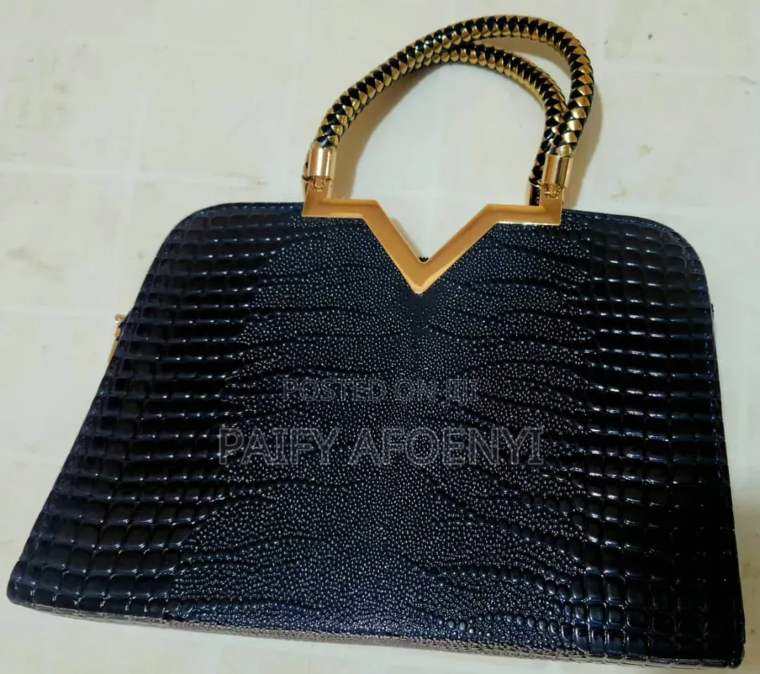 Blue Textured Handbag