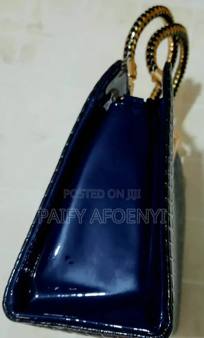 Blue Textured Handbag