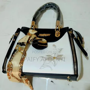 White & Black Floral Handbag