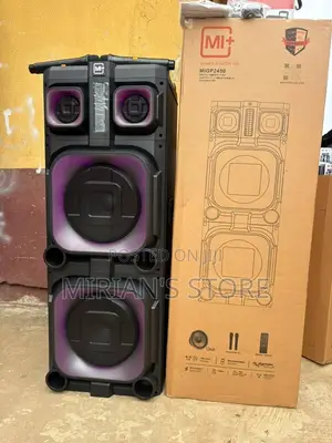 MI+ MIGP2450 Dual 12" Rechargeable Party Speaker With 2 Wireless Mics