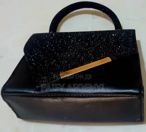 Elegant Black Shiny Handbag