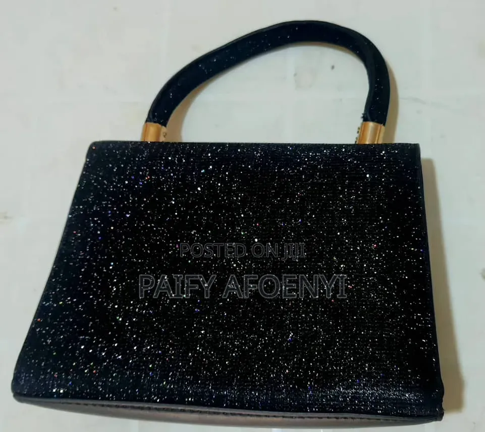 Elegant Black Shiny Handbag
