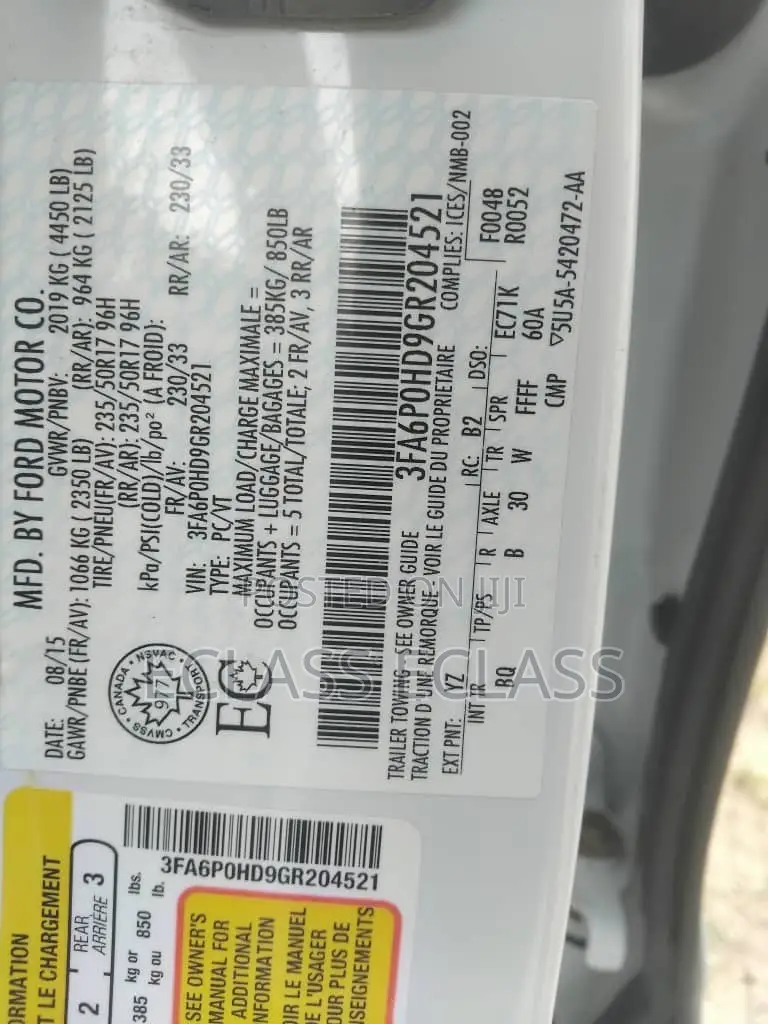 Ford Fusion 2016 White