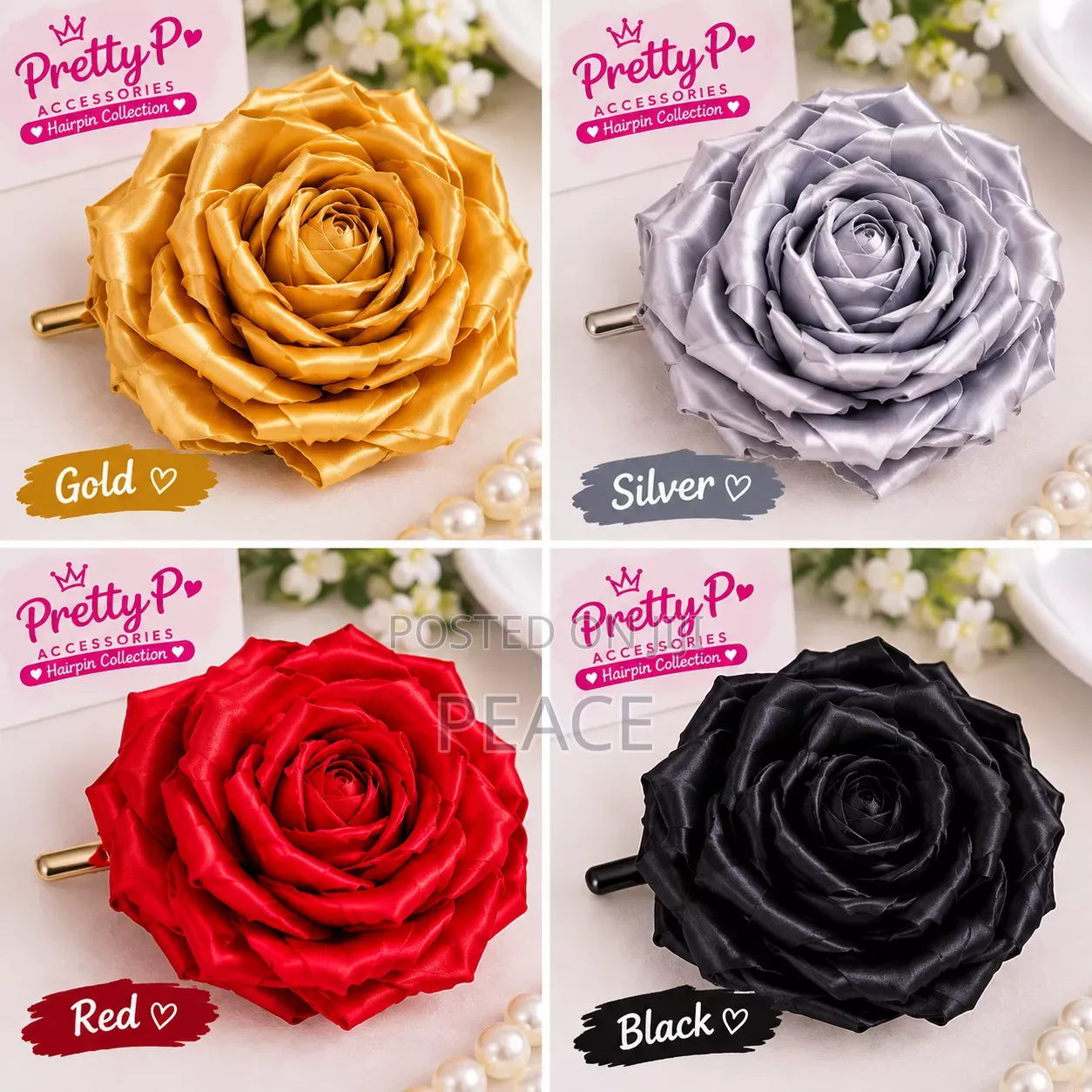 Rose Hair Clips
