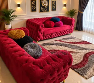 Top Quality 5 Seaters Luxury Sofa Set With Throw Pillows (3,2) Seaters