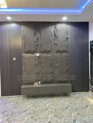 Attractive Pu Stone and Fluted Pannel