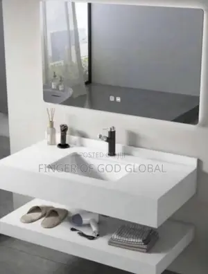 Modern Wall-Mounted Bathroom Vanity With LED Mirror