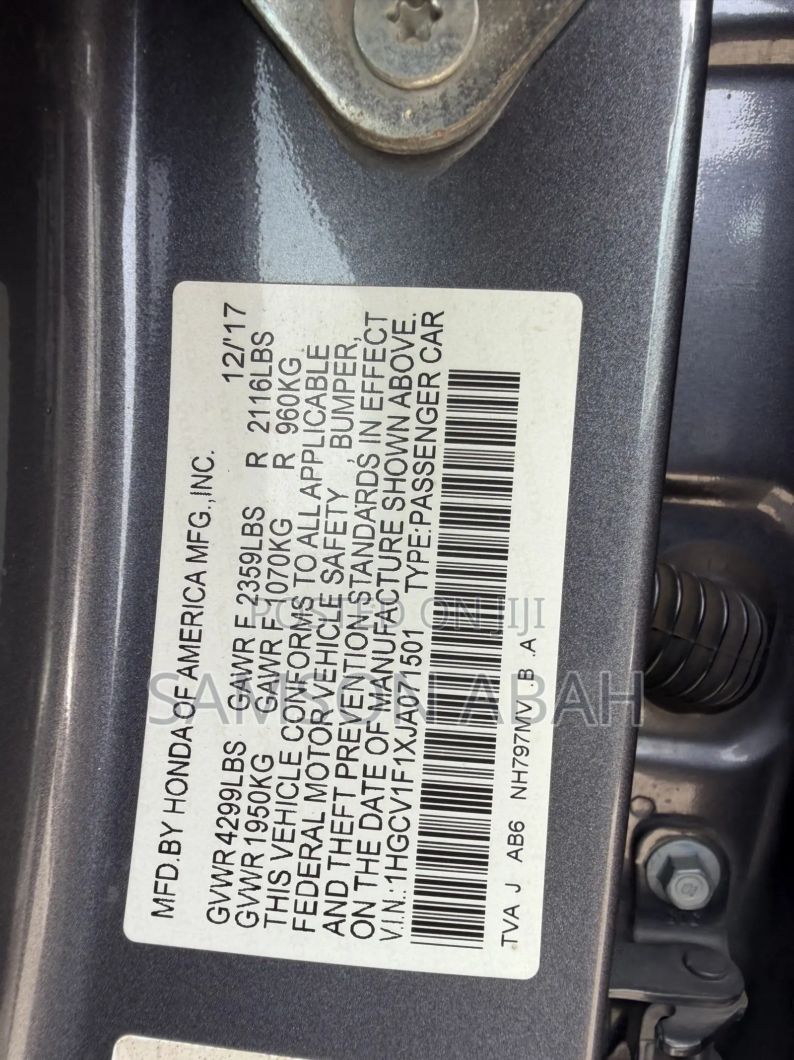 Honda Accord 2018 Gray