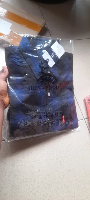 Brand New Men's Blue Plaid Casual Shirt - Shenglongma