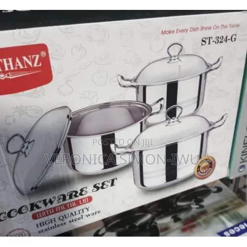 3 Piece Stainless Steel Cookware Set